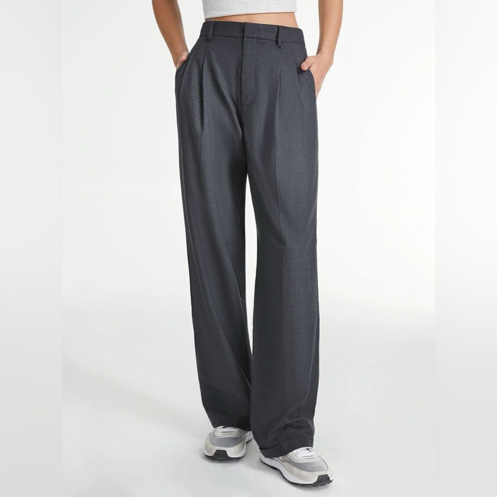 Commense Charcoal Wide-Leg Trousers